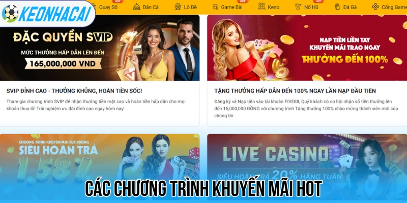 Five88 - Trải Nghiệm Cá Cược Đỉnh Cao, Bùng Nổ Thắng Lớn 2 Các chương trình khuyến mãi hot