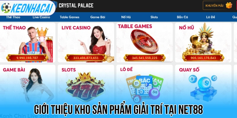 Net88 - Trải Nghiệm Cá Cược Hơn 400+ Kèo Chơi Mỗi Ngày 1 Giới thiệu kho sản phẩm giải trí tại Net88