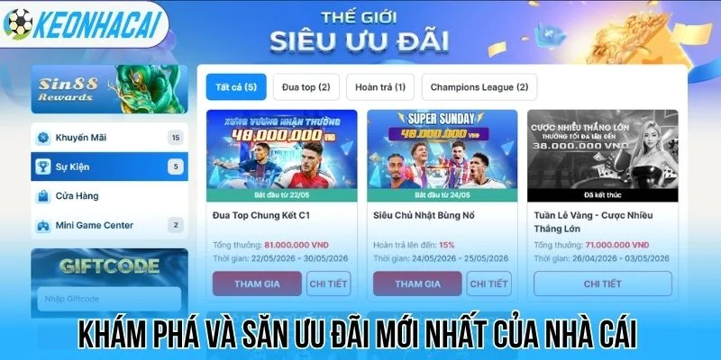 Sin88 - Sân Cá Cược Bóng Đá Chất Lượng, Odds Cao Top1 2 Khám phá và săn ưu đãi mới nhất của nhà cái