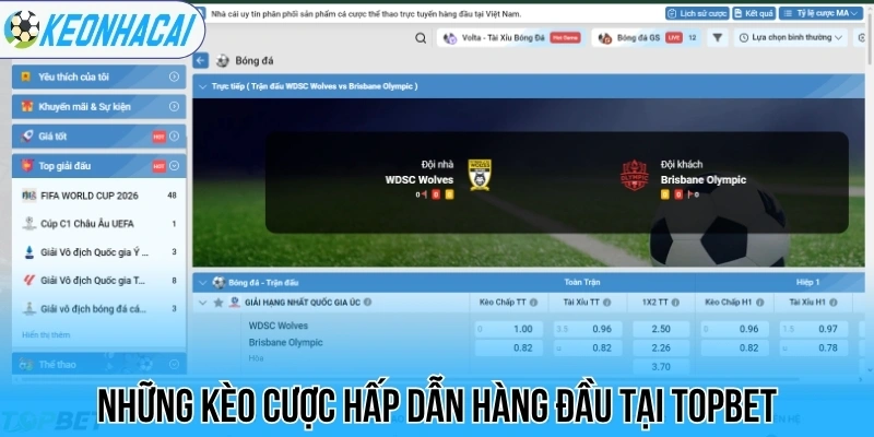 Topbet - Thương Hiệu Cá Cược Xanh Chín Top Đầu Thị Trường 3 Những kèo cược hấp dẫn hàng đầu tại Topbet